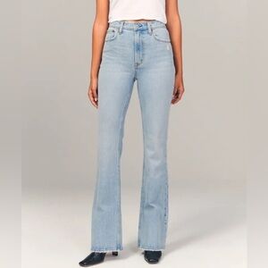 Abercrombie and Fitch Flare Ultra High Rise Light Wash Stretch Jeans